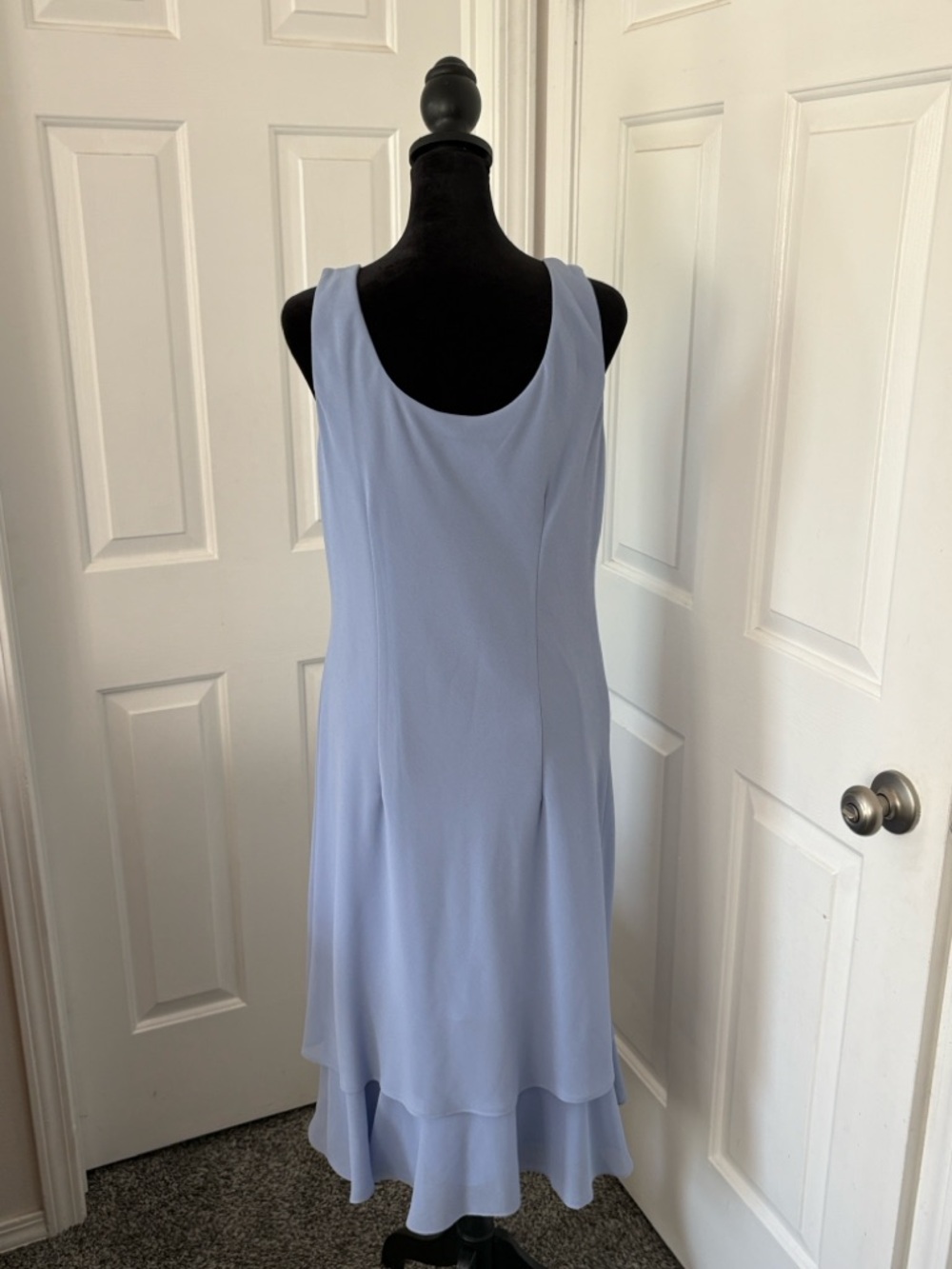 Positive Attitude Vintage Sky Blue Sleeveless Midi Dress